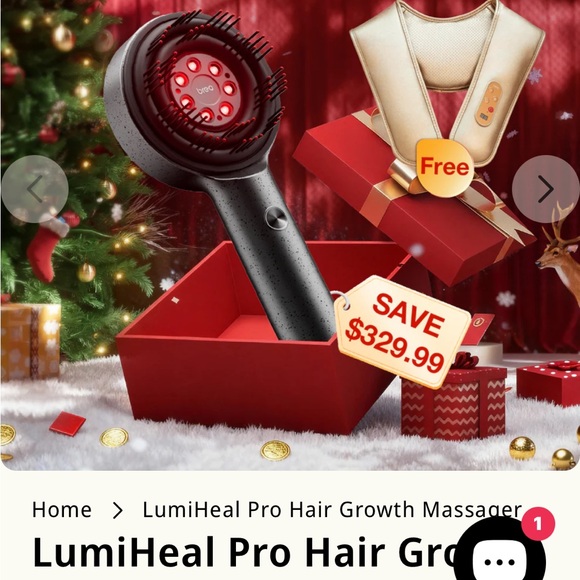 BREO scalp trilogy massager Pro Hair Growth Massager - Black